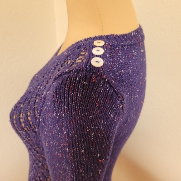 Modcloth Purple Open Knit Sweater - Picture 6 of 7